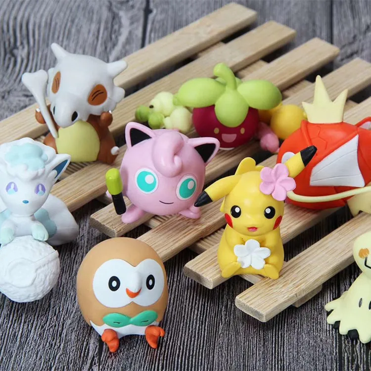 Фото 8 шт./компл. Pokemon pikachu Rowlet Growlithe Аниме фигурки и игрушки модель для детей | Игрушки