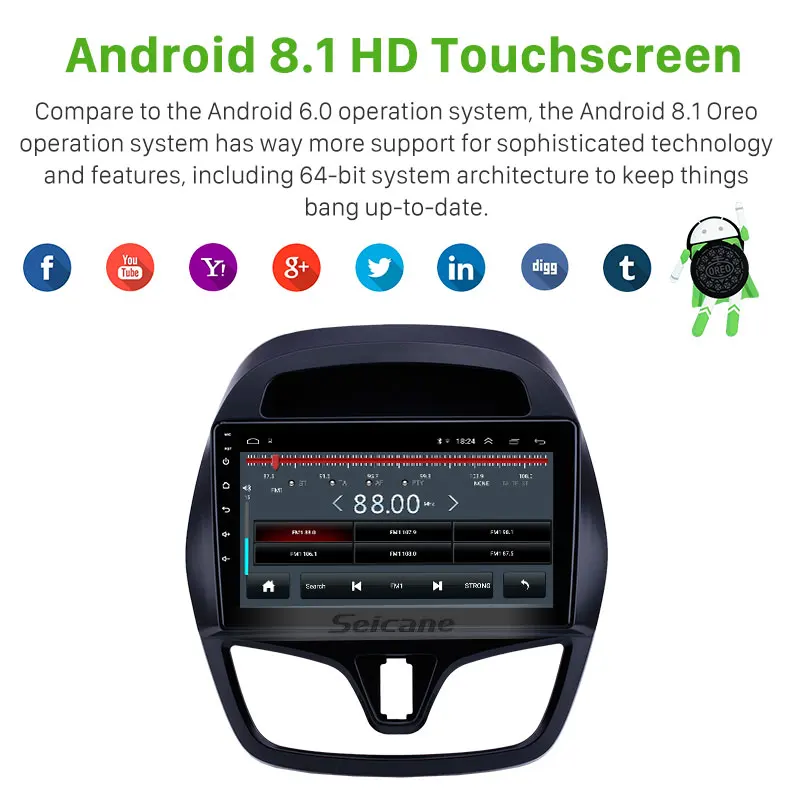 Seicane Android 9 1 GPS автомобильный радиоприемник дюймов для Шевроле Chevrolet Spark Beat Daewoo marshz