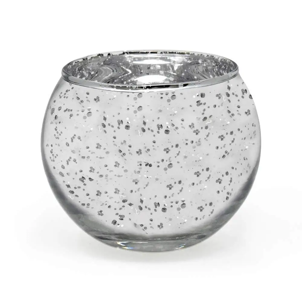 

Silver Spot Decoration Circle Glass Candle Cup Party Dinner Creative Candlestick Ornaments Manufacturers Direct Selling Wholesal