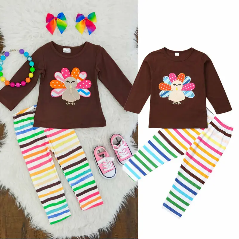 2019 Newest Hot Newborn Infant Baby Girl Boys Thanksgiving Turkey Long Sleeve Tops Rainbow Color Pants Outfits Cotton Clothes
2019 Newest Hot Newborn Infant Baby Girl Boys Thanksgiving Turkey Long Sleeve Tops Rainbow Color Pants Outfits Cotton Clothes