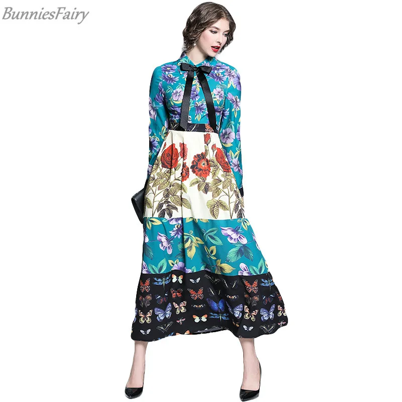BunniesFairy 2019 Autumn Runway Women Royal Vintage Butterfly Flower Patchwork Floral Print Long Sleeve Black Bow Maxi Dress
BunniesFairy 2019 Autumn Runway Women Royal Vintage Butterfly Flower Patchwork Floral Print Long Sleeve Black Bow Maxi Dress