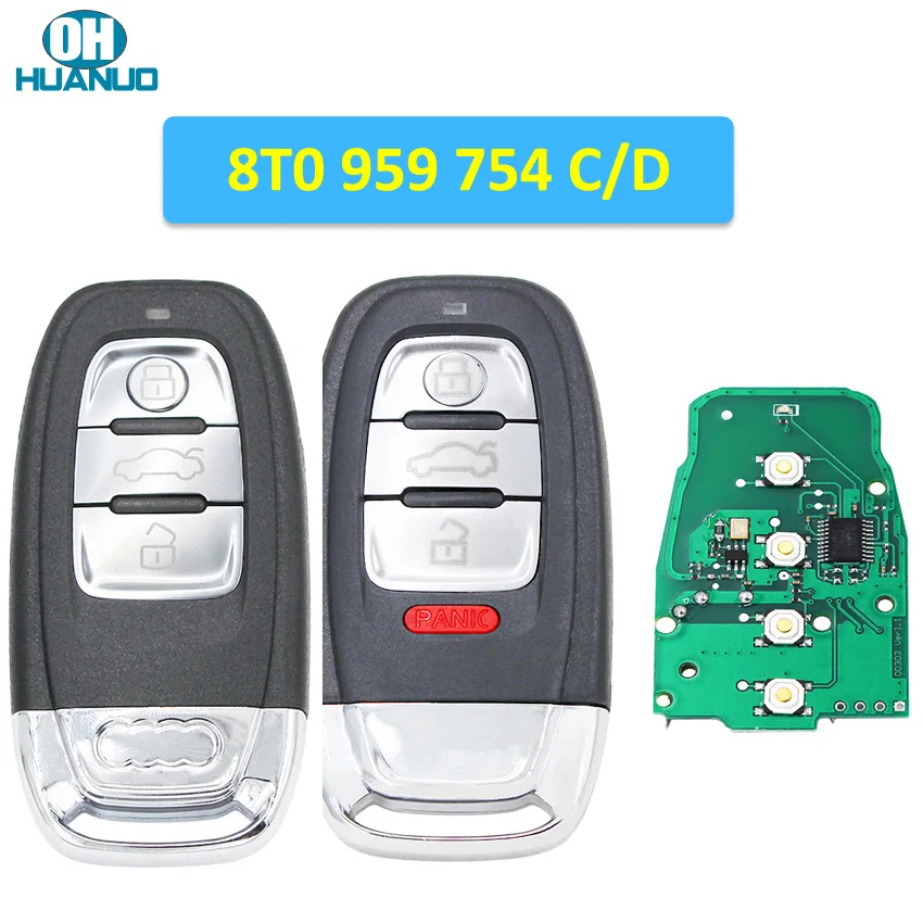 3 Button 3+1/4 Buttons Smart Remote Key 4A Chip 315/433/868 MHZ 8T0 959 754 C/D For-Audi Q5 A4L A5 A6 A7 A8 RS4 RS5 S4 S5 | Автомобили и