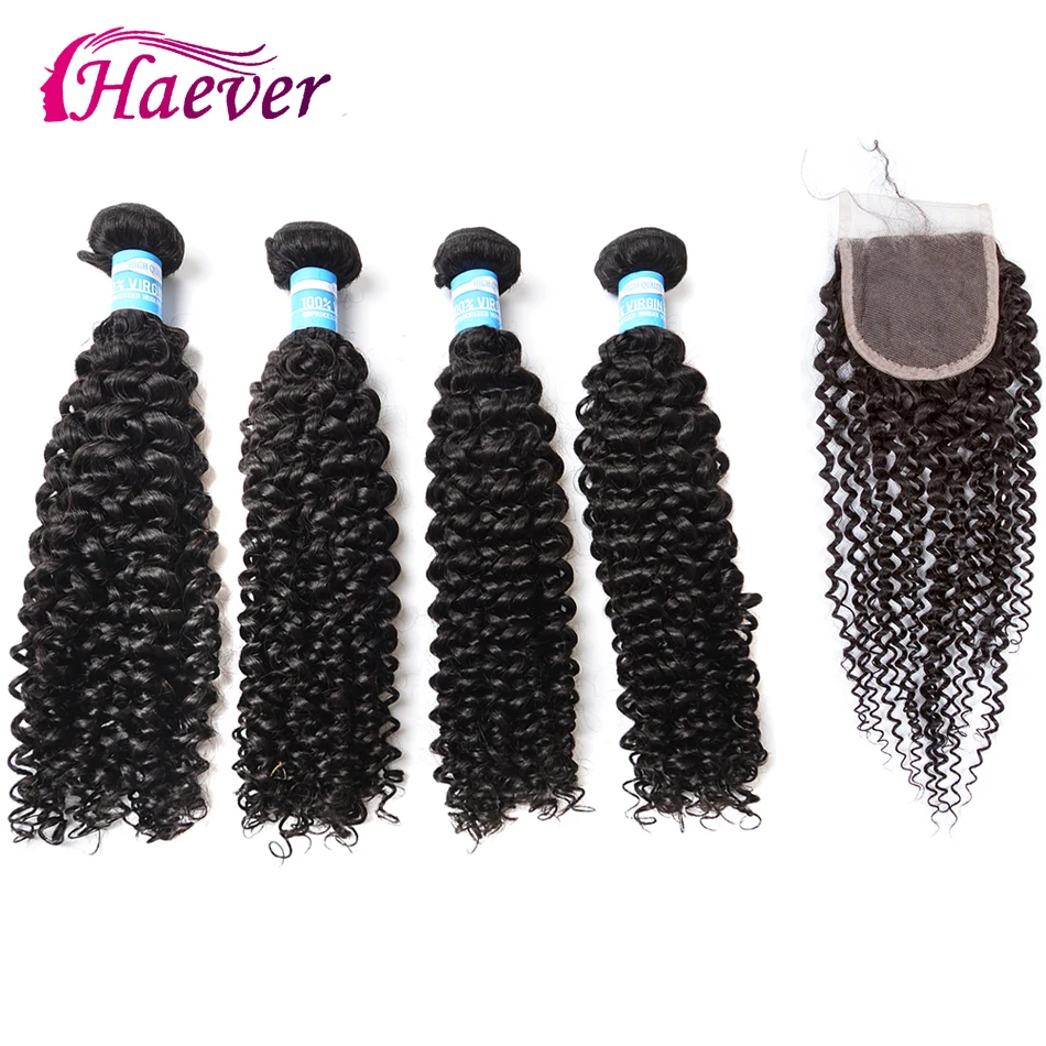 Haever Kinky Curly 4 Bundles With Closure Malaysian 100% Human Hair Bundles With Closure 4x4 Lace Closure Free Middle Three
Haever Kinky Curly 4 Bundles With Closure Malaysian 100% Human Hair Bundles With Closure 4x4 Lace Closure Free Middle Three