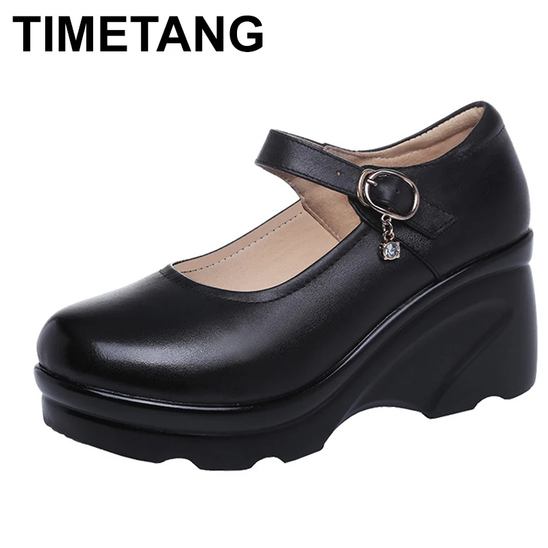 TIMETANGFashion Crystal Buckle Wedding Shoes Ladies Bride Shoes Women Wedge Pumps Mary Janes Shoes Brand New Female SplitLeather 
TIMETANGFashion Crystal Buckle Wedding Shoes Ladies Bride Shoes Women Wedge Pumps Mary Janes Shoes Brand New Female SplitLeather