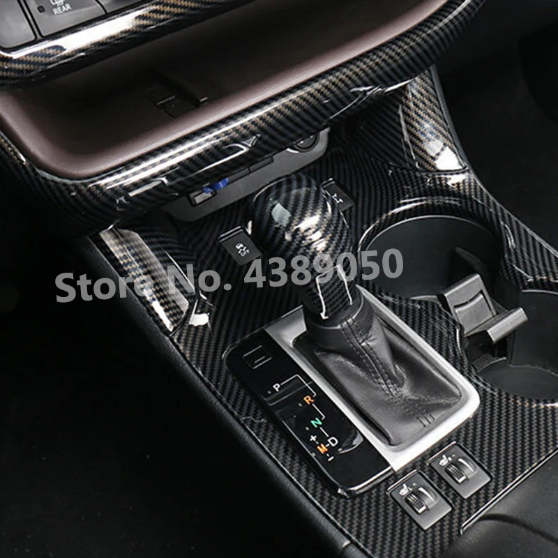 ABS-Carbon-fibre-For-Toyota-Highlander-Kluger-2014-2019-accessories-Car-gear-shift-knob-frame-panel (1)