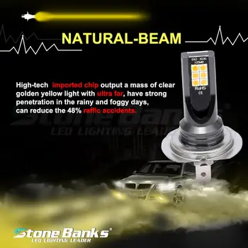 2PCS Canbus Car headlight H7 led Yellow Light 3030SMD 1600LM 3000K 24W Headlamp Light Automotivo Auto Fog Light Lamp 12V
2PCS Canbus Car headlight H7 led Yellow Light 3030SMD 1600LM 3000K 24W Headlamp Light Automotivo Auto Fog Light Lamp 12V