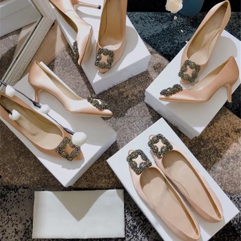 Fashion Rhinestone Women's Pumps High Heels Shoes Genuine Leather Women's Shoes Real Silk Pumps Pointed Toe Crystal Shoes 34-41
Fashion Rhinestone Women's Pumps High Heels Shoes Genuine Leather Women's Shoes Real Silk Pumps Pointed Toe Crystal Shoes 34-41