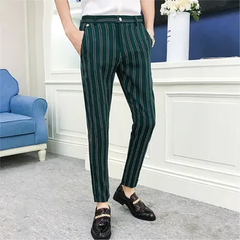 2020 Quality Men Striped business Suit Pants Club Dress Pants Fashion Slim Mens Pants Casual Social Men Summer Ankle Trousers
2020 Quality Men Striped business Suit Pants Club Dress Pants Fashion Slim Mens Pants Casual Social Men Summer Ankle Trousers
