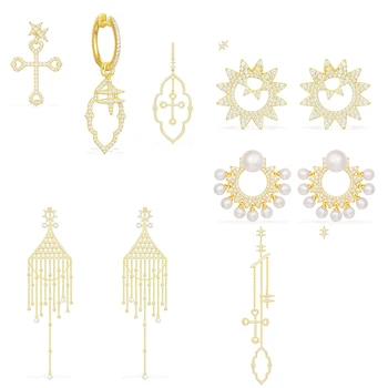 2020 Fashion New Original 1:1 Yellow Zircon Asymmetric Cross Sun Pearl Series Earrings Female Engagement Party Charm Gift
2020 Fashion New Original 1:1 Yellow Zircon Asymmetric Cross Sun Pearl Series Earrings Female Engagement Party Charm Gift
