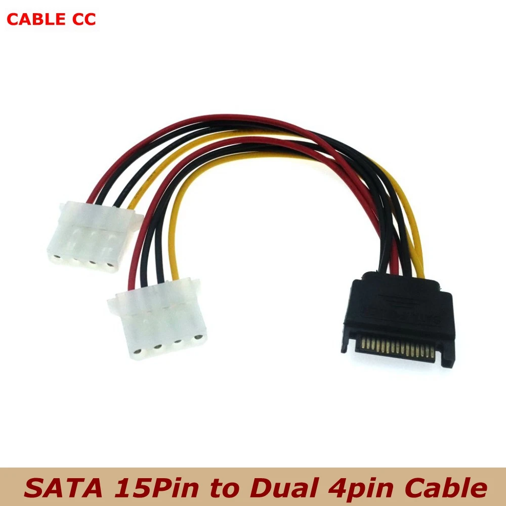 100 шт./двойной 4 контактный IDE Molex в последовательный ATA SATA кабель питания для