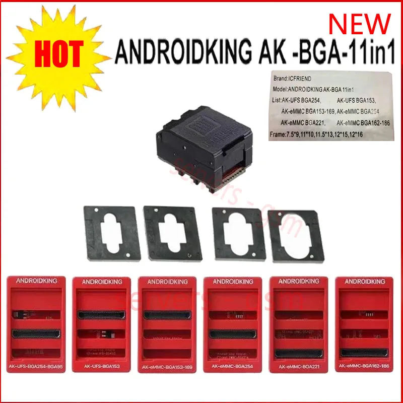 MOORC ICFRIEND AK-BGA eMMC 11 в 1 адаптер с Z3X-Easy Jtag Plus UFI Box Medusa Pro | Мобильные телефоны и