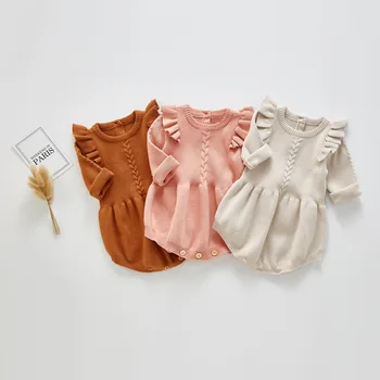 Spring and Autumn Girls Newborn Long Sleeve Sweater Rompers Baby Toddler Fly Sleeve Knitted Bodysuit Solid Color Cotton Clothes
Spring and Autumn Girls Newborn Long Sleeve Sweater Rompers Baby Toddler Fly Sleeve Knitted Bodysuit Solid Color Cotton Clothes