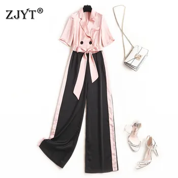 Elegant Runway Summer Jumpsuit Women 2020 New Fashion Short Sleeve Color Block Long Overalls Office Rompers Womens Jumpsuits
Elegant Runway Summer Jumpsuit Women 2020 New Fashion Short Sleeve Color Block Long Overalls Office Rompers Womens Jumpsuits