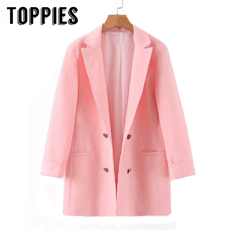 Pink Suit Jacket Double Breasted Notched Collar Jacket Loose Oversize Long Coat Fall 2019 Women Outwear
Pink Suit Jacket Double Breasted Notched Collar Jacket Loose Oversize Long Coat Fall 2019 Women Outwear