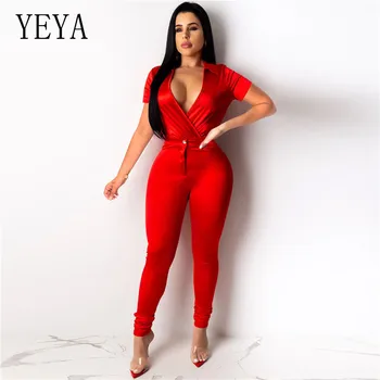 YEYA Women Two Piece Matching Sets Short Sleeve Bodysuits Plus Size S-XXL High Waist V Neck Bodycon Jumpsuit Skinny Long Pants
YEYA Women Two Piece Matching Sets Short Sleeve Bodysuits Plus Size S-XXL High Waist V Neck Bodycon Jumpsuit Skinny Long Pants
