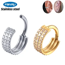 Stainless Steel Hoop Earrings 3 Row Zircon Hinge Clicker Helix Piercing Nose Septum Segment 16G Ear Clips Body Perforated Jewelr
Stainless Steel Hoop Earrings 3 Row Zircon Hinge Clicker Helix Piercing Nose Septum Segment 16G Ear Clips Body Perforated Jewelr