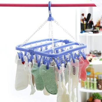 Drying Rack Clothes Hanger 32 Clips Portable Socks Hanger Rack Clothespin Windproof Drying Rack Sock Holder Wardrobe Storage
Drying Rack Clothes Hanger 32 Clips Portable Socks Hanger Rack Clothespin Windproof Drying Rack Sock Holder Wardrobe Storage