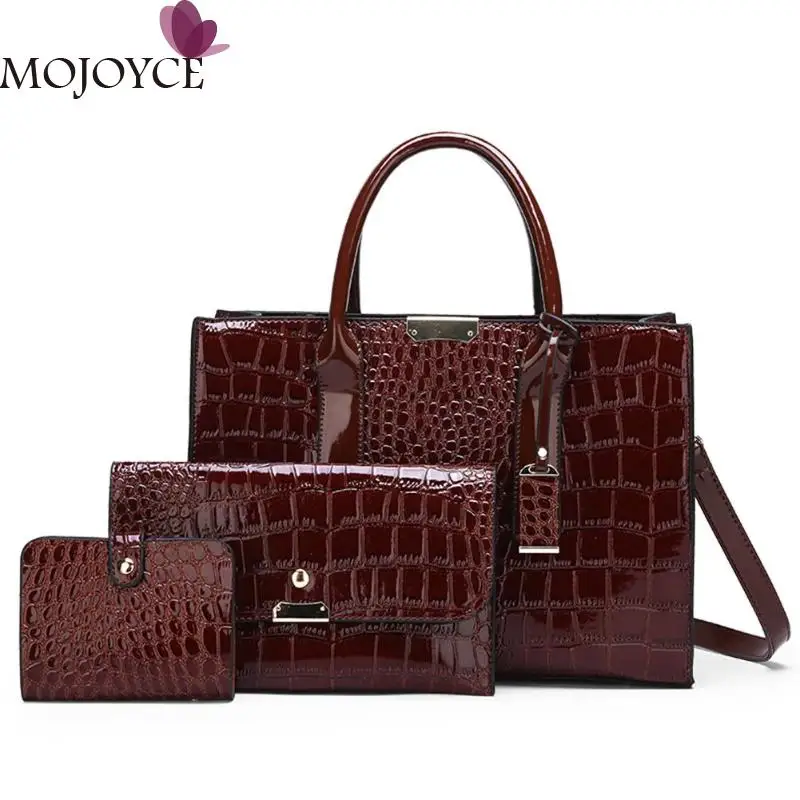 3pcs/Set Female Crocodile Pattern PU Leather Top-handle Bags Lady Solid Color Messenger Bags Women Shoulder Handbags Purse Totes
3pcs/Set Female Crocodile Pattern PU Leather Top-handle Bags Lady Solid Color Messenger Bags Women Shoulder Handbags Purse Totes
