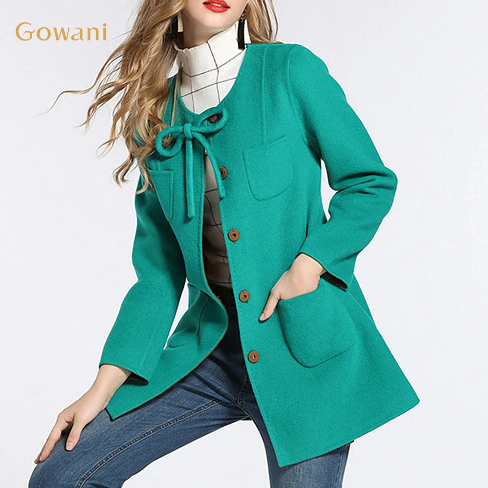 Gowani Vintage Retro Wool Round Neck Bow Collar Pocket Cute Pastel Lolita Solid Winter Women Short Woolen Coat
Gowani Vintage Retro Wool Round Neck Bow Collar Pocket Cute Pastel Lolita Solid Winter Women Short Woolen Coat