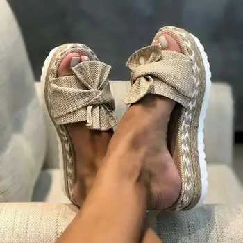 2020 Women Summer Beach Sandals Mid Heels Wedges Shoes Woman Rome design bow-knot Sandalias Slippers Slides Comfortable slippers
2020 Women Summer Beach Sandals Mid Heels Wedges Shoes Woman Rome design bow-knot Sandalias Slippers Slides Comfortable slippers