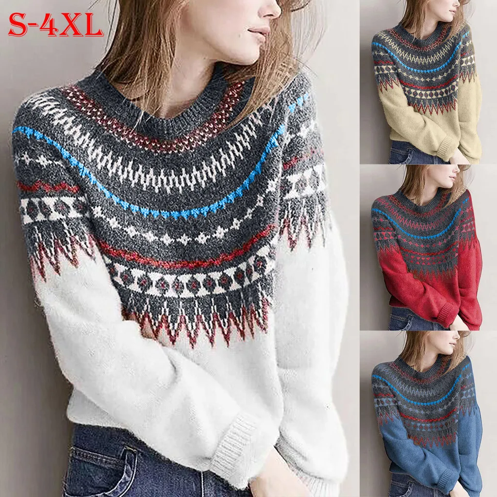 Women's Spring Ethnic Style Sweater Patchwork O-Neck Long Sleeves Knitted Sweater Fashion casual Pretty sweater S277
Women's Spring Ethnic Style Sweater Patchwork O-Neck Long Sleeves Knitted Sweater Fashion casual Pretty sweater S277
