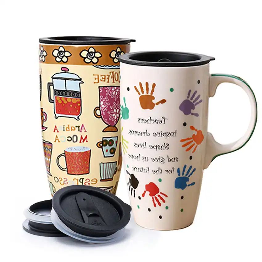 500ml creative hand painting ceramics coffee mug beer cup large