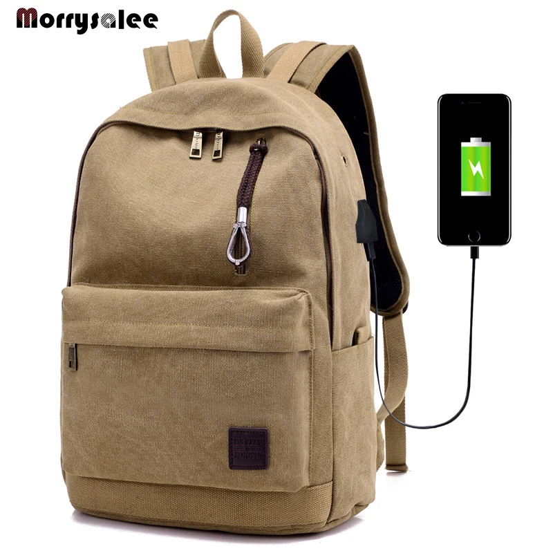 Фото Мужской холщовый рюкзак для ноутбука школьные сумки подростков большой емкости
