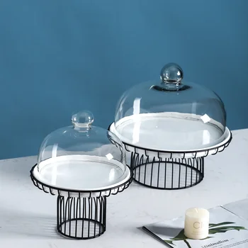 Simple Luxury Ceramic Cake Tray with Glass Lid Home Hollow Iron Cake Pastry Fruit Sushi Tray Afternoon Tea Dessert Display Rack
Simple Luxury Ceramic Cake Tray with Glass Lid Home Hollow Iron Cake Pastry Fruit Sushi Tray Afternoon Tea Dessert Display Rack