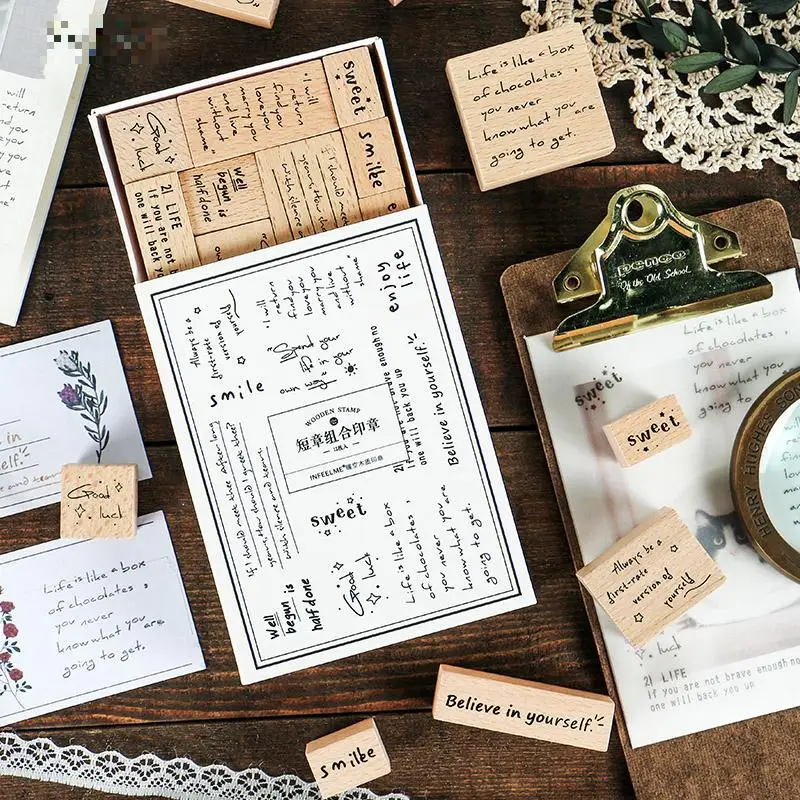 12pcs Vintage English Short Chapter Decoration Stamp Wooden Rubber Stamps For Scrapbooking Stationery Diy Craft Standard Stamp
12pcs Vintage English Short Chapter Decoration Stamp Wooden Rubber Stamps For Scrapbooking Stationery Diy Craft Standard Stamp