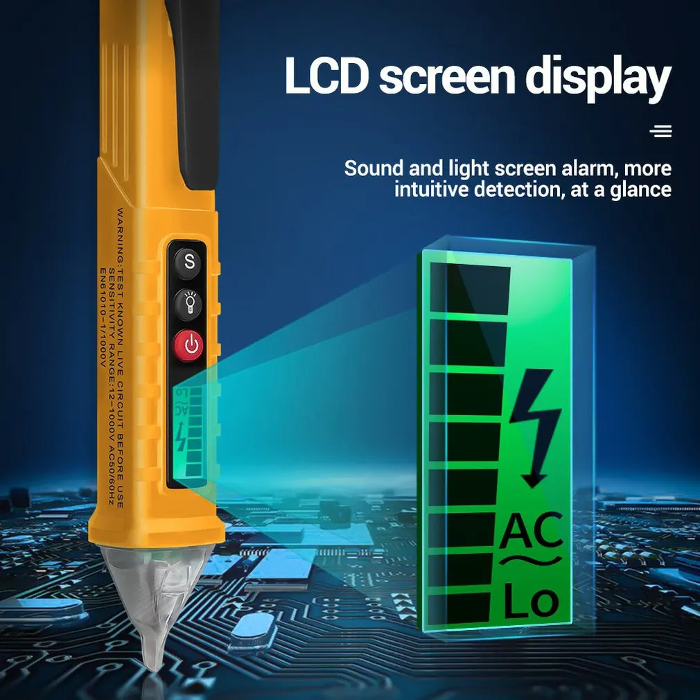 ANENG VC1010 Digital Voltage Detectors 12-1000V AC/DC Non-Contact Pen Tester Meter Volt Current Electric Test Pencil
ANENG VC1010 Digital Voltage Detectors 12-1000V AC/DC Non-Contact Pen Tester Meter Volt Current Electric Test Pencil