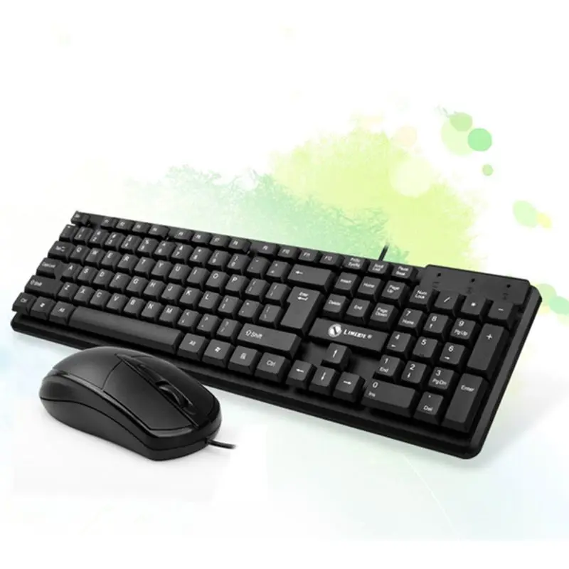 Universal Black Silent Wired 104 Keys Keyboard and Mouse Combo Set for Laptop PC
Universal Black Silent Wired 104 Keys Keyboard and Mouse Combo Set for Laptop PC