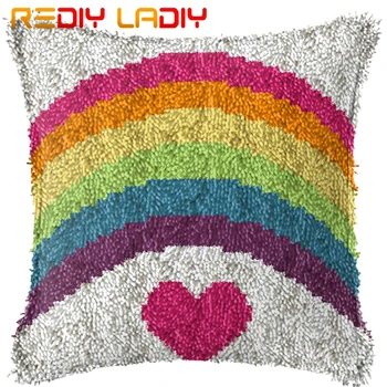 Latch Hook Cushion Rainbow Love Pre-Printed Canvas Cushion Cover Acrylic Yarn Crochet Pillow Case Set Hobby & Crafts Home Decor
Latch Hook Cushion Rainbow Love Pre-Printed Canvas Cushion Cover Acrylic Yarn Crochet Pillow Case Set Hobby & Crafts Home Decor