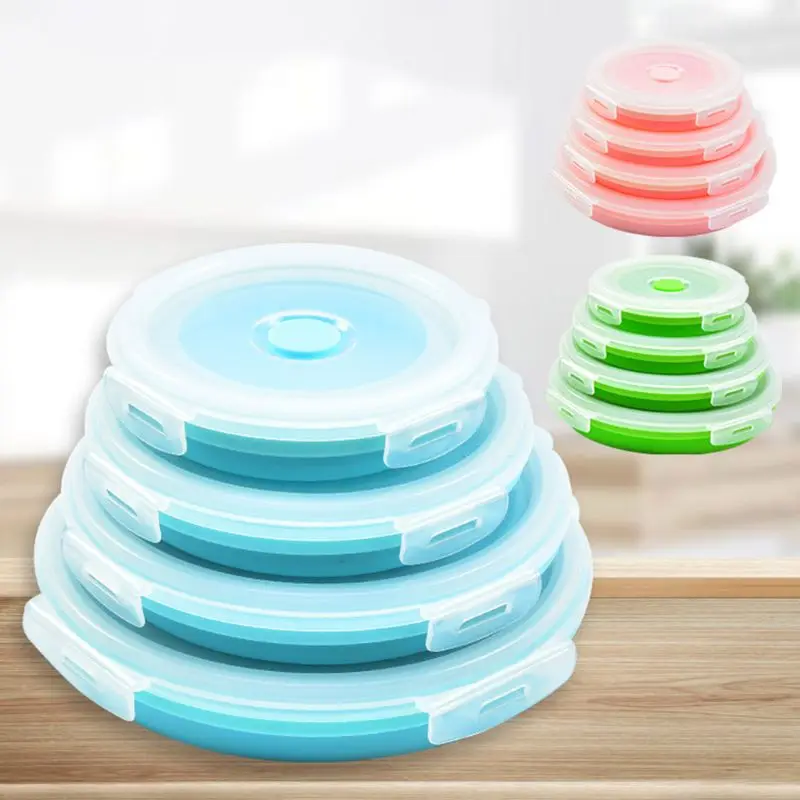 4pcs/set Silicone Folding Bento Lunch Box Collapsible Lunchbox Food Container Salad Bowl with Lid Dinnerware
4pcs/set Silicone Folding Bento Lunch Box Collapsible Lunchbox Food Container Salad Bowl with Lid Dinnerware