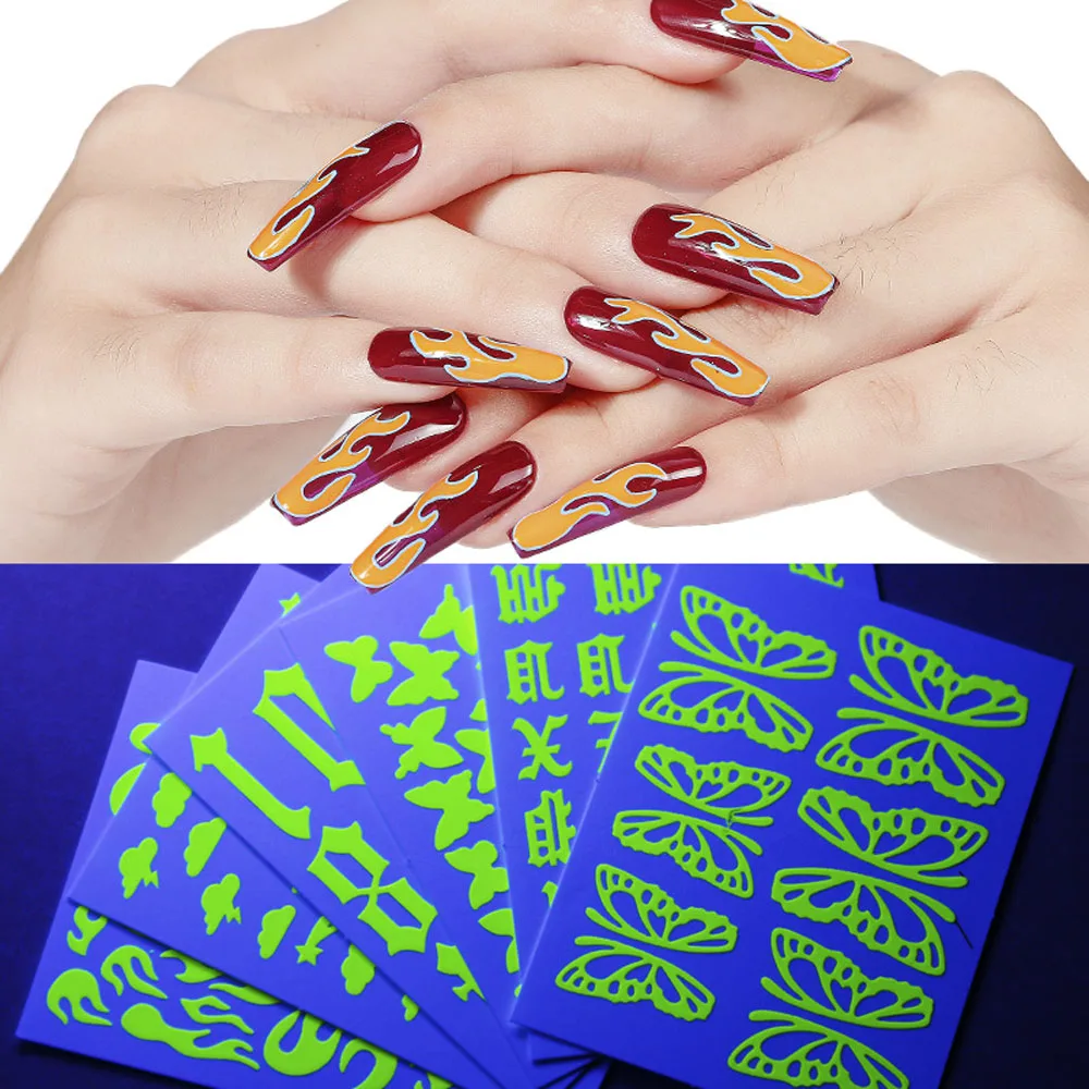 6pc/Set Fluorescent Decals Flame/Cloud/Hollow Butterfly/Letter/Solid Butterfly/Number Nail Art Sticker DIY Tip Nail Decals Tr#30
6pc/Set Fluorescent Decals Flame/Cloud/Hollow Butterfly/Letter/Solid Butterfly/Number Nail Art Sticker DIY Tip Nail Decals Tr#30
