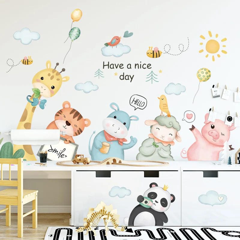 Cute Giraffe Sheep Pig Wall Stickers Cartoon Animals Cute Children's Room Bedroom Wall Decal Classroom Home Decoration
Cute Giraffe Sheep Pig Wall Stickers Cartoon Animals Cute Children's Room Bedroom Wall Decal Classroom Home Decoration