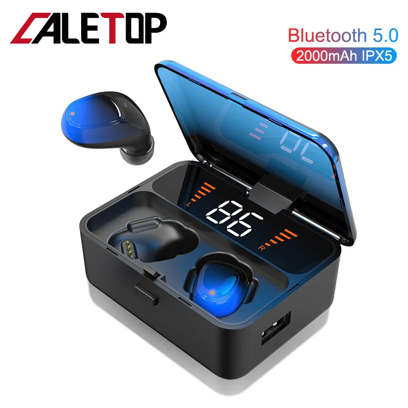 CALETOP TWS 5.0 Bluetooth Earphone Wireless Headphone With LED Display Hifi Stereo Earbuds With Mic Handsfree 2000mAh Power Bank
CALETOP TWS 5.0 Bluetooth Earphone Wireless Headphone With LED Display Hifi Stereo Earbuds With Mic Handsfree 2000mAh Power Bank