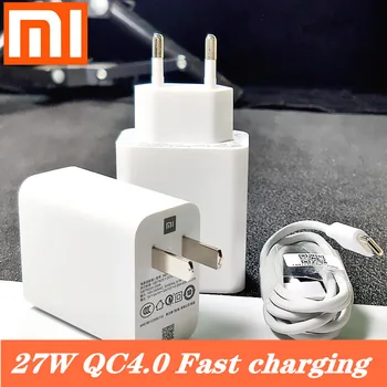 

Original 27W EU xiaomi Fast charger QC 4.0 turbo charge adapter usb type c cable for mi 9 se 9t CC9 Redmi note 7 8 pro K20 mix 4