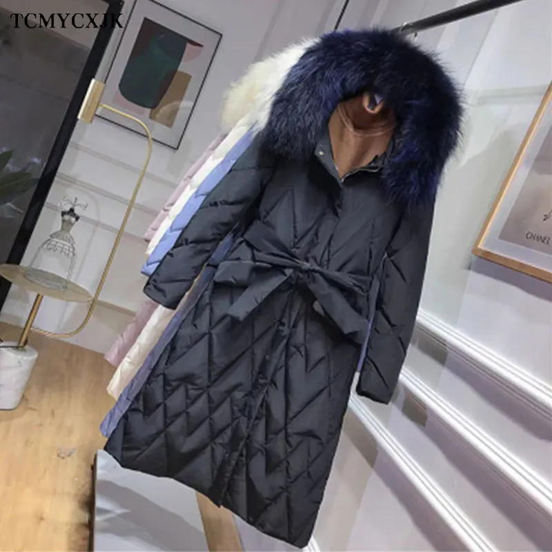 2020 Winter New Parker Down Women Korean Version Of The Diamond Lattice Loose Large Fur Collar Over The Knee White Duck Jackets
2020 Winter New Parker Down Women Korean Version Of The Diamond Lattice Loose Large Fur Collar Over The Knee White Duck Jackets