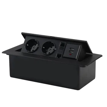 Multifunctional desktop socket spring up European standard socket embedded USB network socket in conference hall
Multifunctional desktop socket spring up European standard socket embedded USB network socket in conference hall