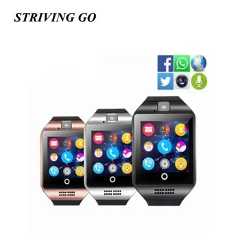 Touch Screen Q18 Bluetooth Smart Watch 2G GSM SIM Phone Call Support TF Card Camera Wrist Watches for iPhone PK DZ09 U8 T8 A1
Touch Screen Q18 Bluetooth Smart Watch 2G GSM SIM Phone Call Support TF Card Camera Wrist Watches for iPhone PK DZ09 U8 T8 A1