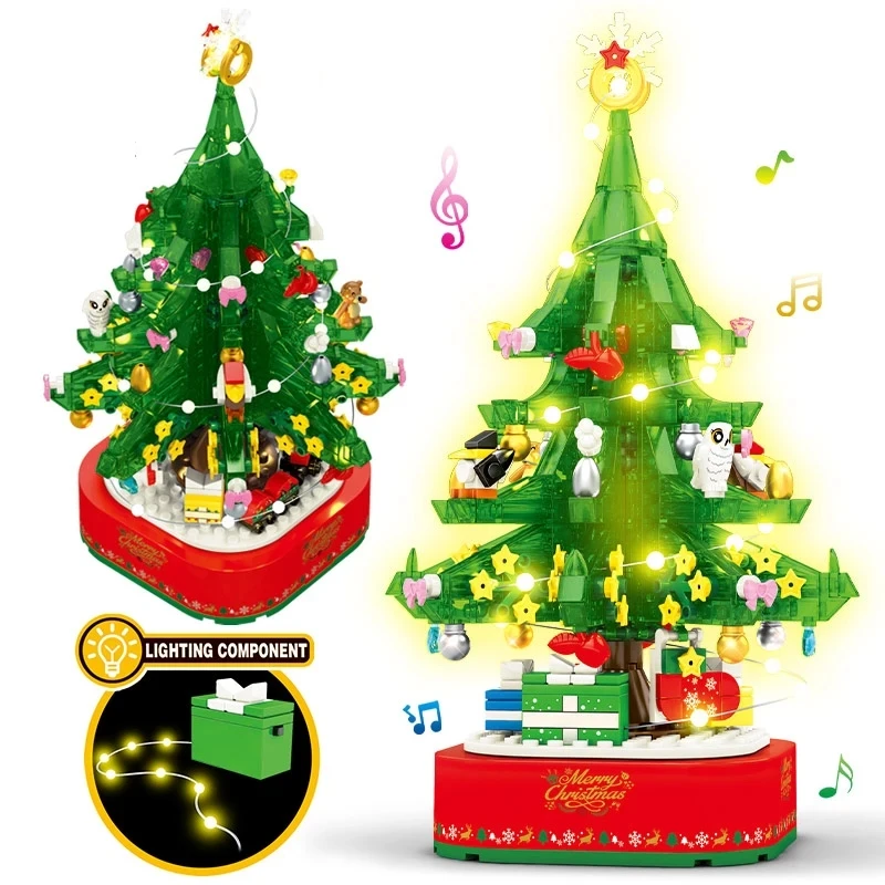 Christmas Theme Rotating LED Shining Music Box Building Blocks DIY City Friends Tree House Bricks Toys For Children Xmas Gifts
Christmas Theme Rotating LED Shining Music Box Building Blocks DIY City Friends Tree House Bricks Toys For Children Xmas Gifts