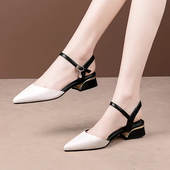 Cow Leather Women Summer Sandals Low Heels Buckle Pointed Toe Red Beige Sandals Beach Dress Shoes Comfortable Ladies
Cow Leather Women Summer Sandals Low Heels Buckle Pointed Toe Red Beige Sandals Beach Dress Shoes Comfortable Ladies