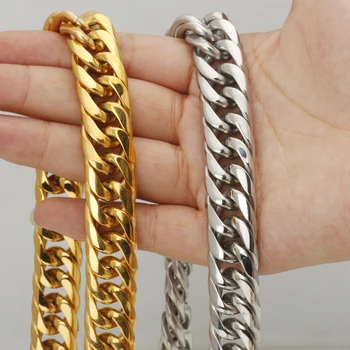 16mm Heavy Jewelry Silver Color/Gold/Black Stainless Steel Double Cuban Curb Chain Mens Womens Necklace Or Bracelet 7-40inch New
16mm Heavy Jewelry Silver Color/Gold/Black Stainless Steel Double Cuban Curb Chain Mens Womens Necklace Or Bracelet 7-40inch New