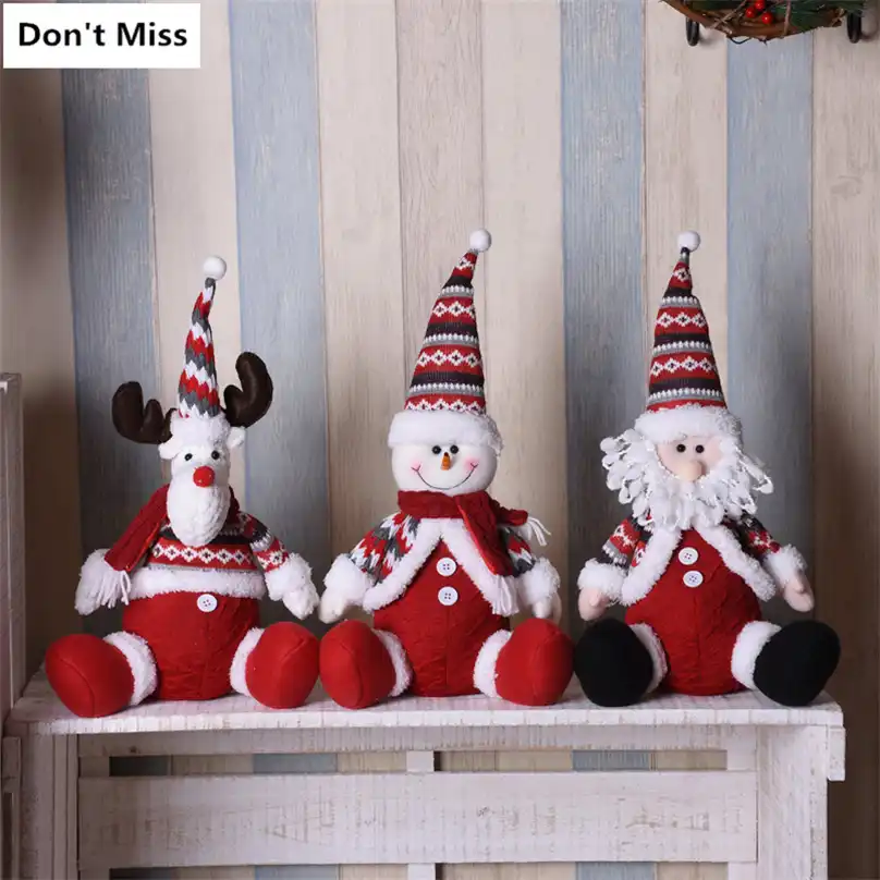 red christmas dolls christmas decoration santa claus snowman elk