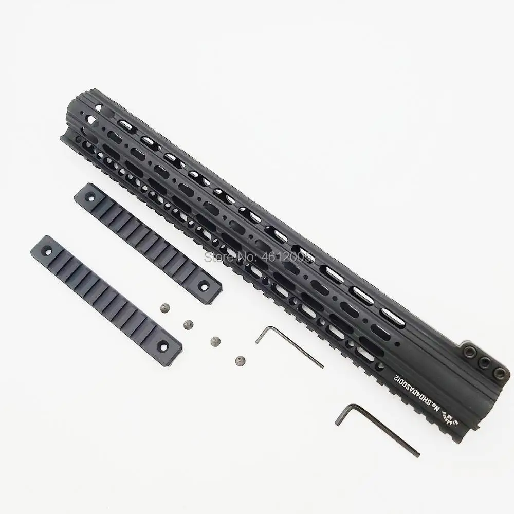 

12 inch Picatinny Rails Handguard Quad Rail for Aluminum One Rail free Float AEG M4 M16 AR15 for Hunting Shooting