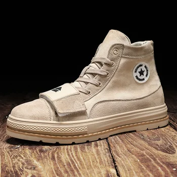 Autumn Leather Shoes For Men High Top Flat Men Walking Shoes Comfortable Youth Fashion Men Shoes Luxury Brand Casual Men Sneaker 
Autumn Leather Shoes For Men High Top Flat Men Walking Shoes Comfortable Youth Fashion Men Shoes Luxury Brand Casual Men Sneaker