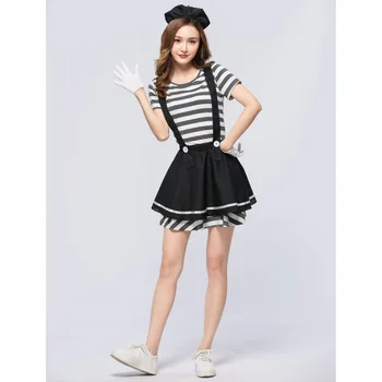 Dancing Stage Costumes Comic Actress Cosplay Costume Suspender Striped Clown Costume Women Prisoner Dress Game Costume Sportwear
Dancing Stage Costumes Comic Actress Cosplay Costume Suspender Striped Clown Costume Women Prisoner Dress Game Costume Sportwear