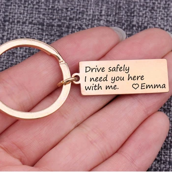 Custom Name Keychain Drive Safely I Need You Here With Me Engraved Keychain Personality Bag Charm Car Key Ring for Couples Gift
Custom Name Keychain Drive Safely I Need You Here With Me Engraved Keychain Personality Bag Charm Car Key Ring for Couples Gift