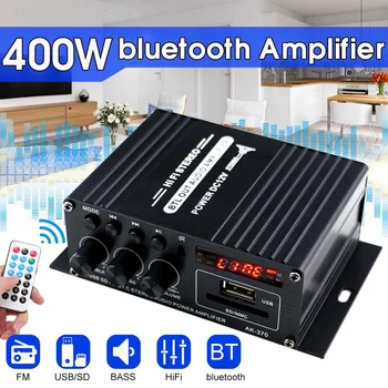 400W 2*200W Stereo Hifi Car Home Subwoofer car audio car Amplifier Amp Sound Speaker bluetooth EDR Audio LED Design amplifiers