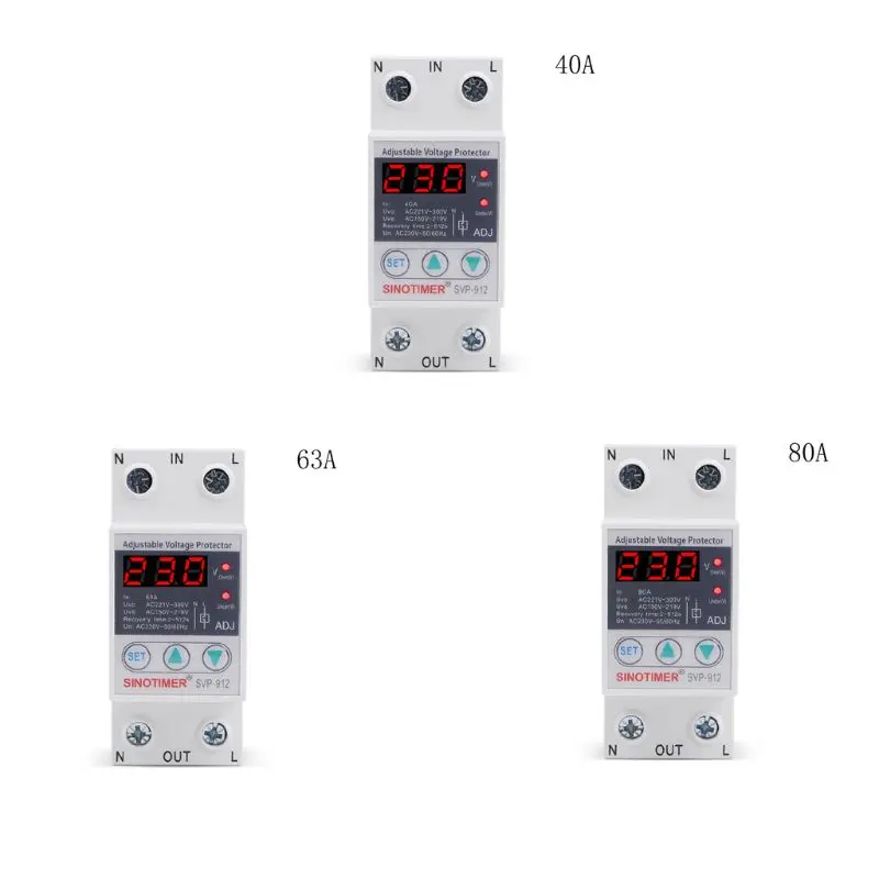 220V 40/63/80A Over Under Voltage Protector Relay Reconnect Protective Device R9JF
220V 40/63/80A Over Under Voltage Protector Relay Reconnect Protective Device R9JF